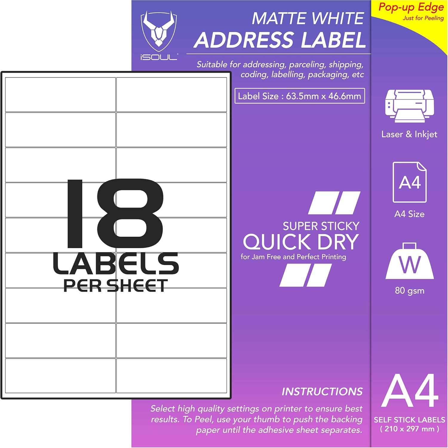 a4 sticky label sheets