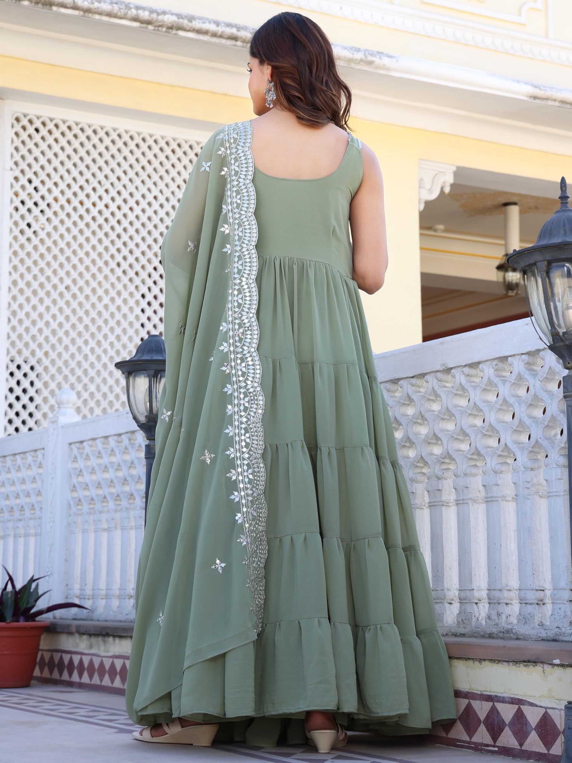Fashion Basket Pink Georgette Anarkali Kurta For Women