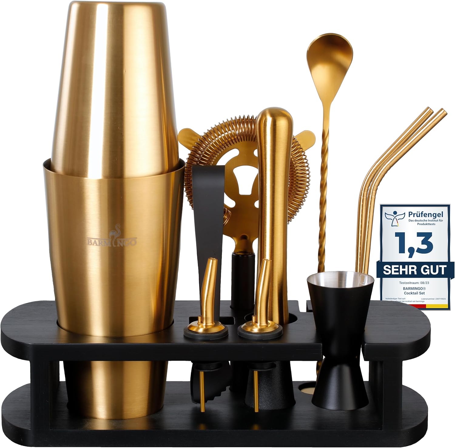 BARMINGO Stainless Steel Cocktail Set 11Piece 825 ml Boston Cocktail