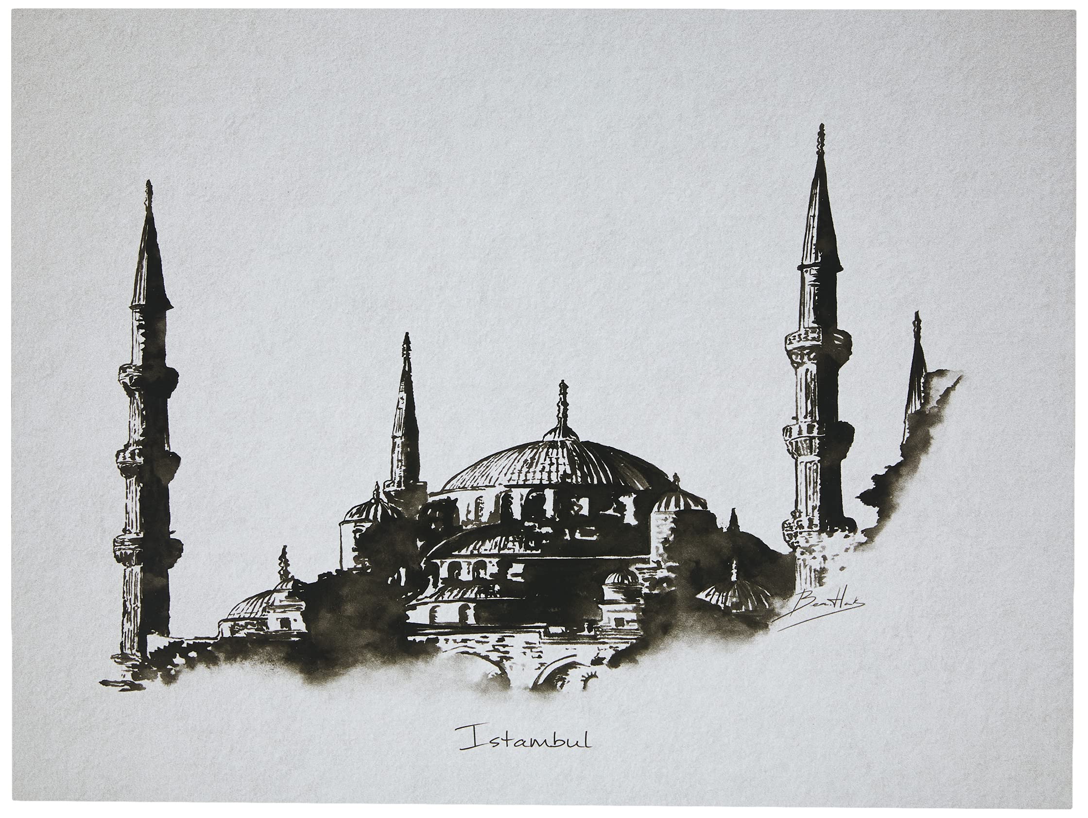 Istanbul City Decorative Picture 40 x 30 cm with LED