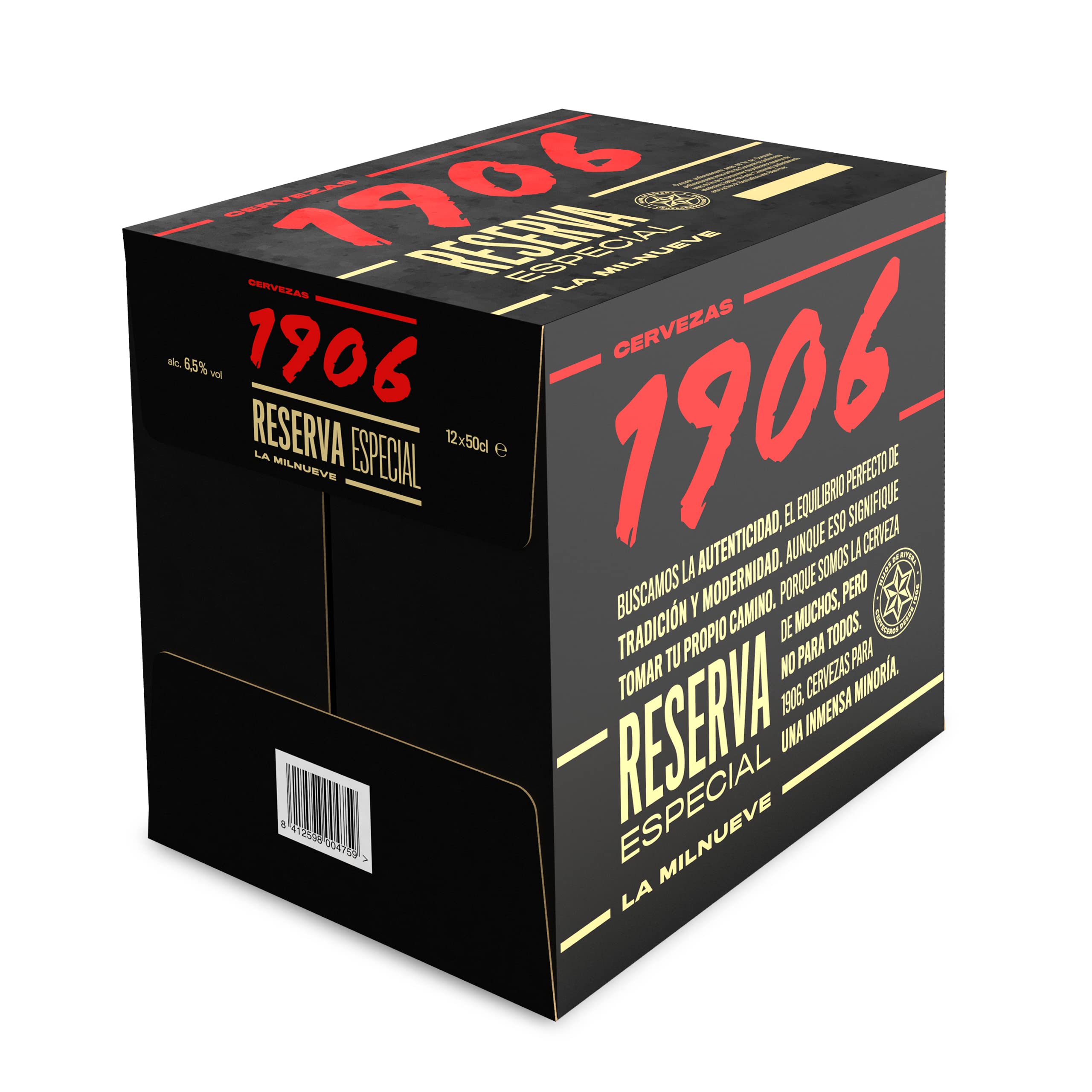 Cervezas 1906 Reserva Especial – Pack de 12 botellas de 50 cl – Bebida alcohólica 6,5% Cerveza en botella + La Estrella de Galicia Cerveza - Pack de 24 botellas x 330 ml