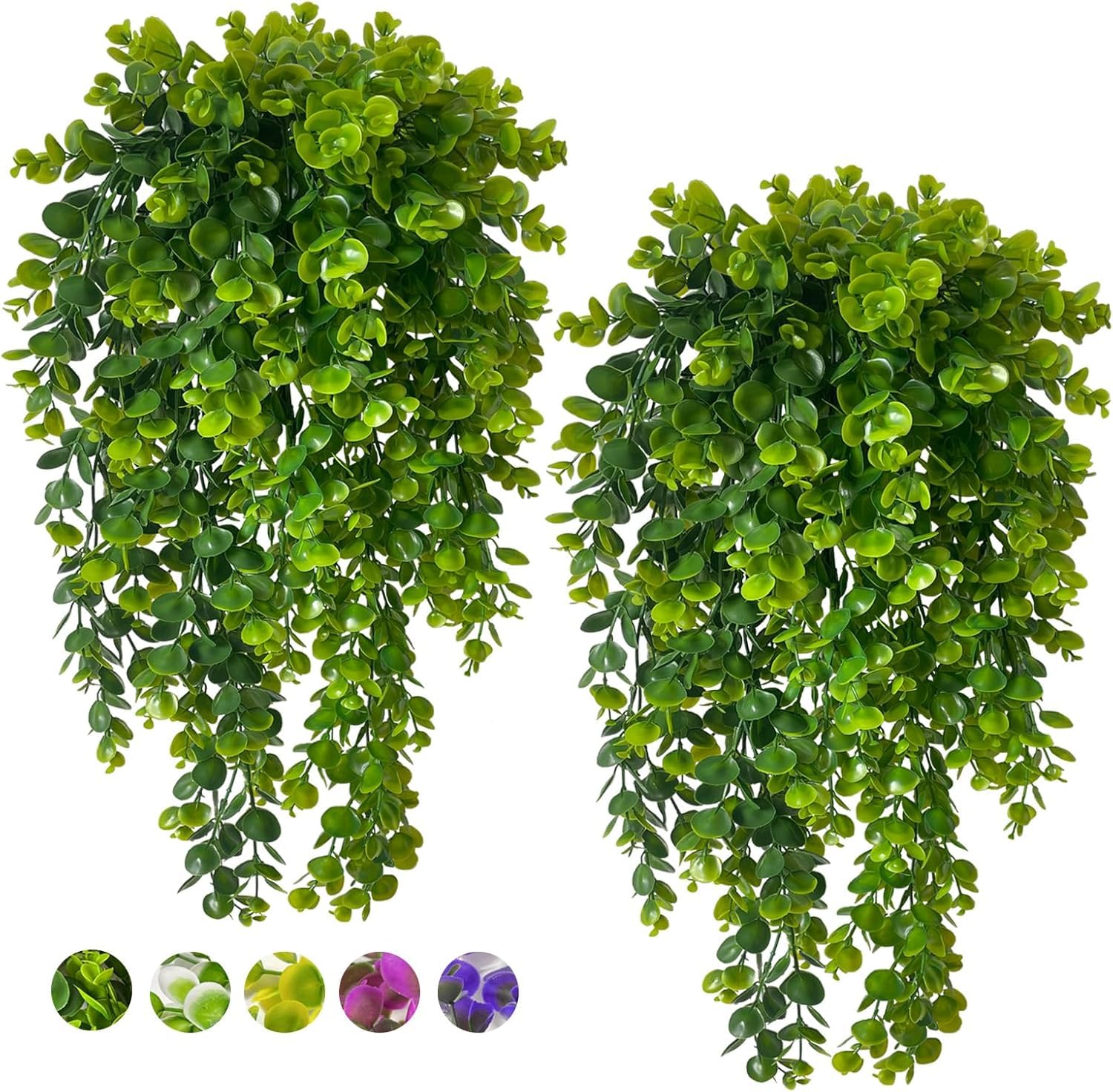 WYTE ORIGIN Artificial Hanging Plants Fern Vine - Fake Ivy Leaves Decoration for Indoors & Outdoors, Faux Foliage Greenery Decor for Living Room, Balcony, Garden, Bedroom 2Pcs (Green-i)