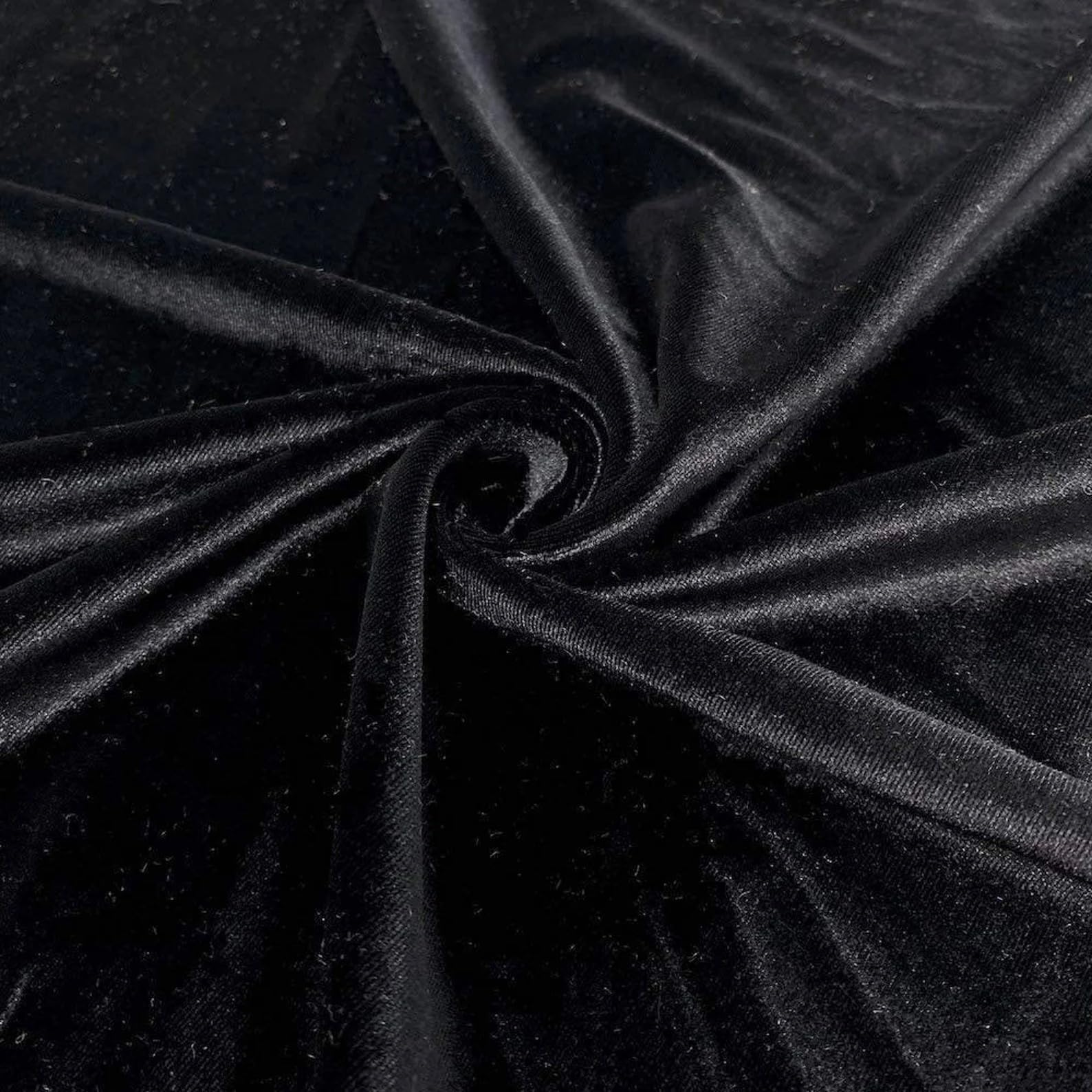 Black Velvet Fabric 56'' Wide, 2-Way Stretch, Cut by Yard, for for Bows, Head Wraps, Scrunchies, Clothes, Costumes, Crafts, Cushions 2 yard