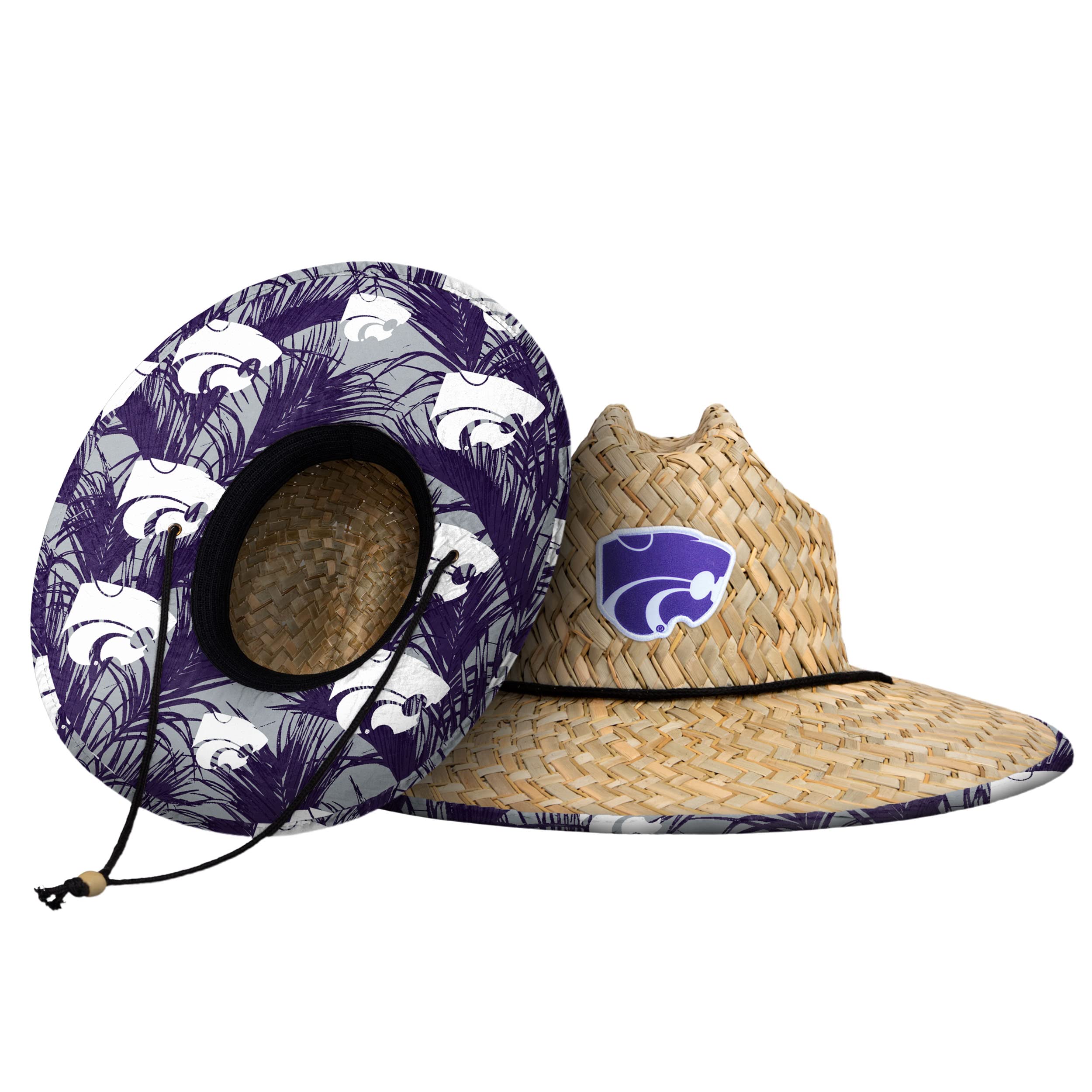 FOCO NCAA Mens NCAA College Team Logo Floral Straw Sun Hat