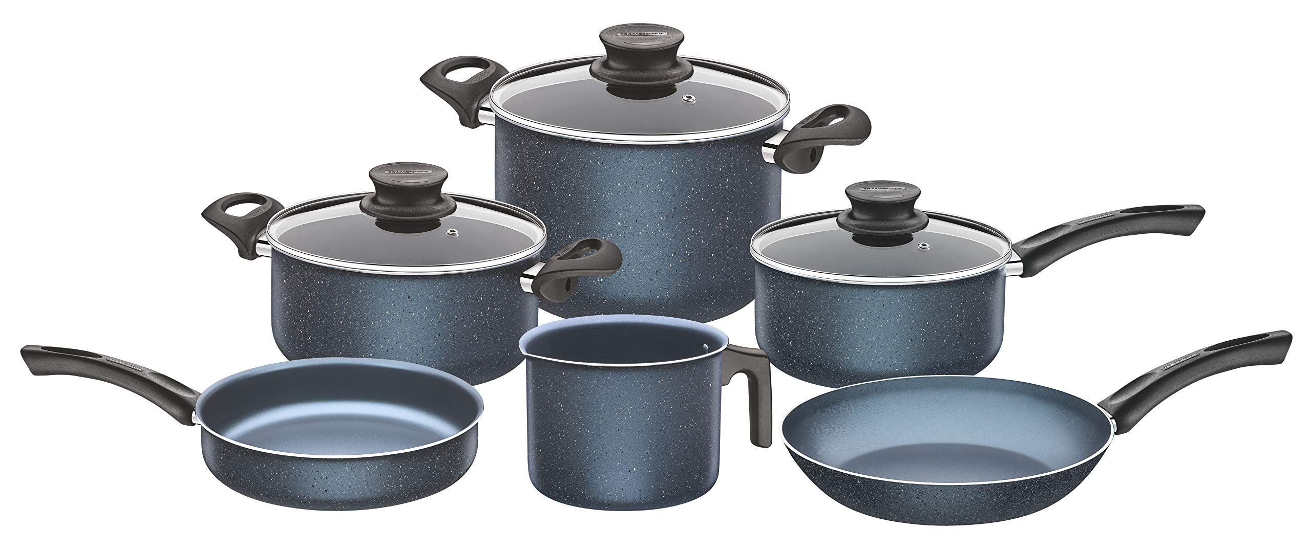 Tramontina 9 Pcs Cookware Set Internal External Non Stick Coating With Big Stock Pot 26 Cm 9 60 Lts For Large Meals Preparation Made In Brazil Buy Online At Best Price In