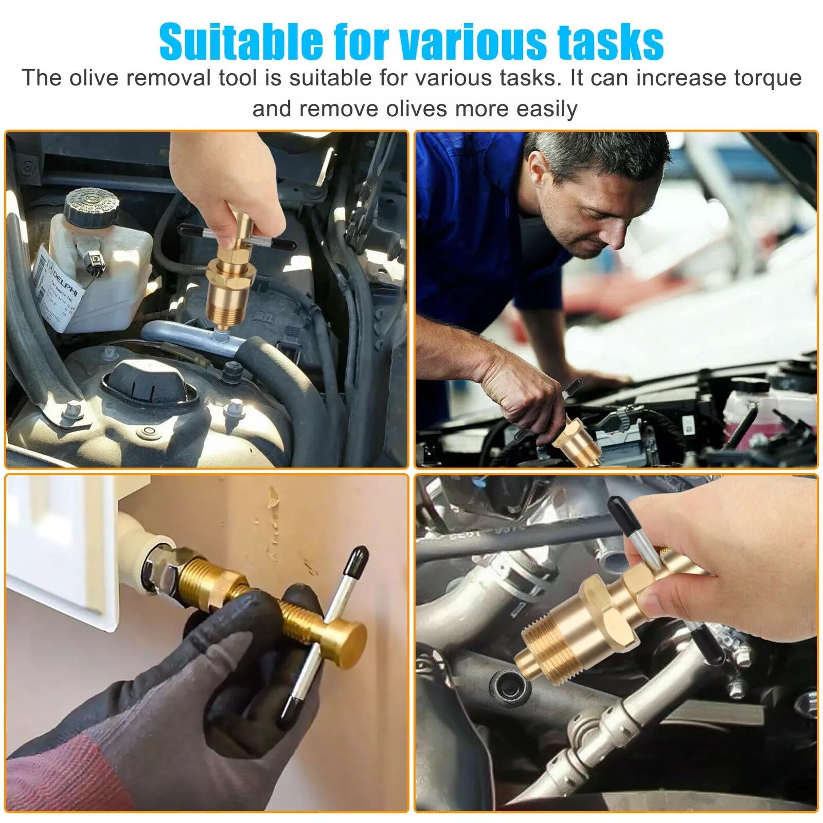 Pipe Olive Remover Puller Tool Easy Removal, Fitting Thread Remover 15mm & 22mm Ferrule Sleeve Puller Tool