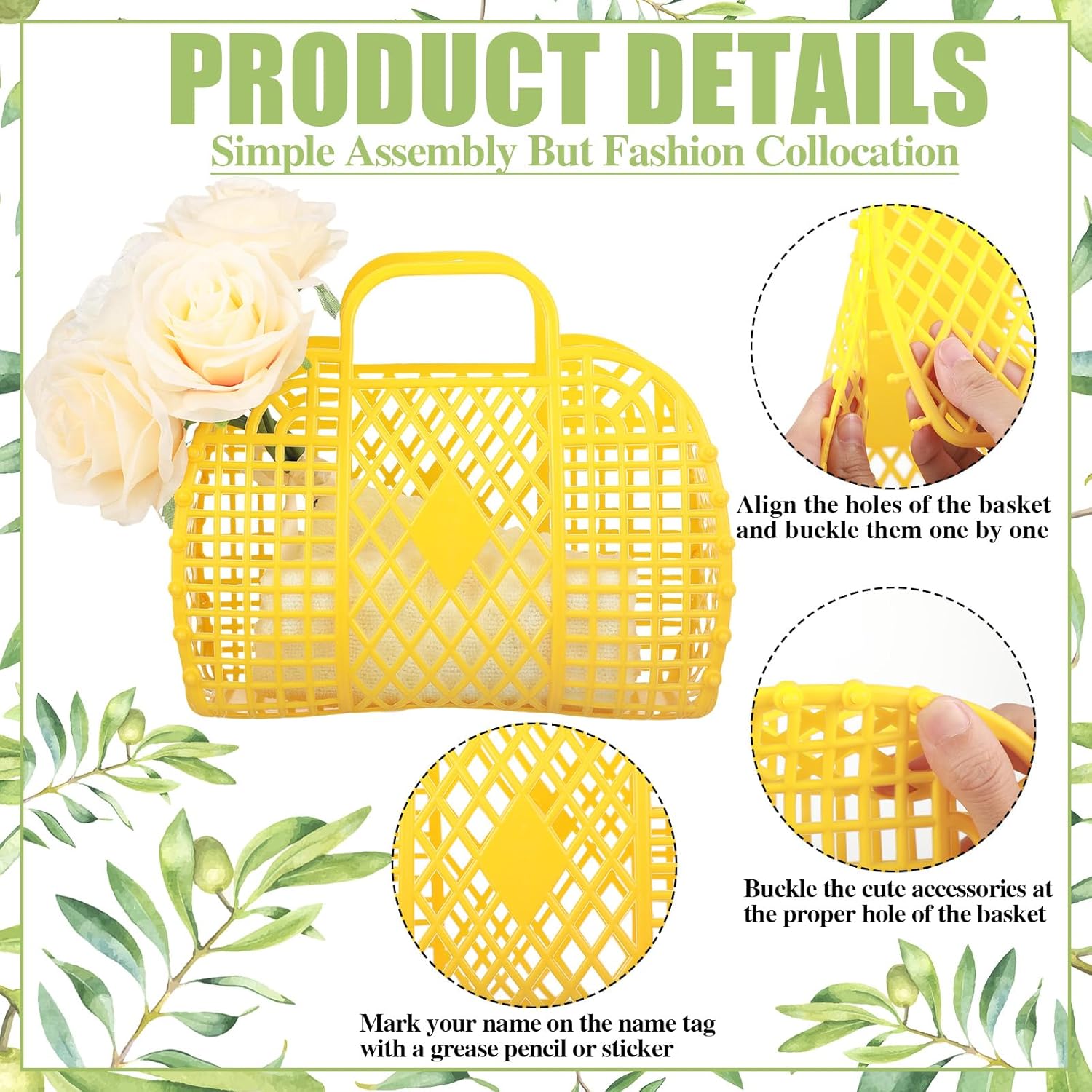 Sweetude 12 Pcs Jelly Bags with Sunglasses Jelly Purse Basket Reusable Tote Beach Handbags for Women Girls Kid