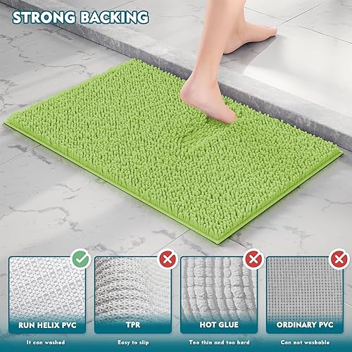 Miniatura 181 de Juego de 3 alfombras de baño extrasuaves y absorbentes, alfombras de baño de felpilla, alfombra de felpa antideslizante, juego de baño con alfombras