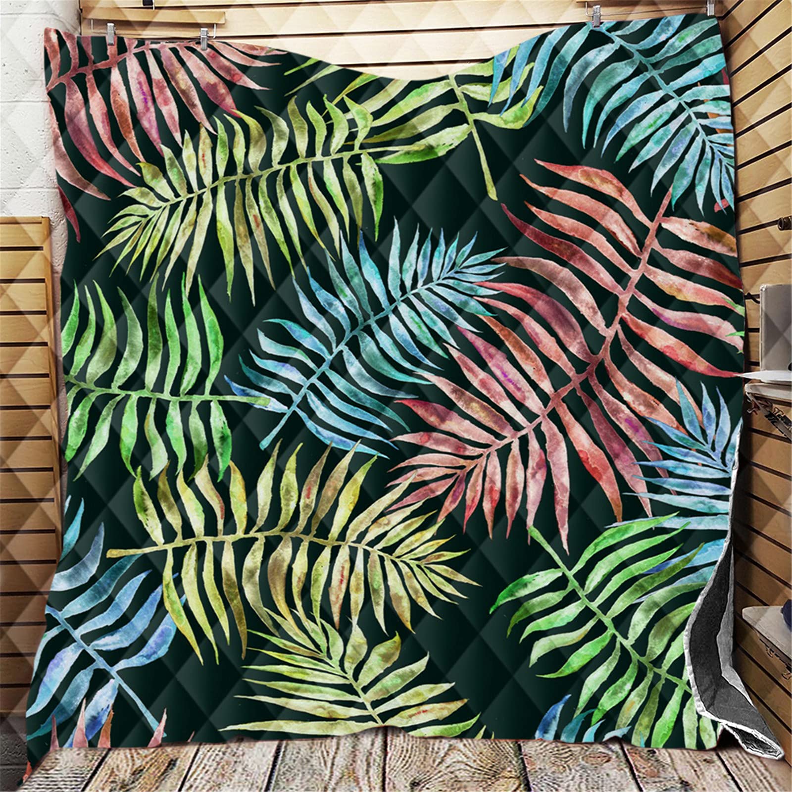 Colcha acolchada de verano de plantas tropicales de 200x230cm para renovar tu dormitorio 1