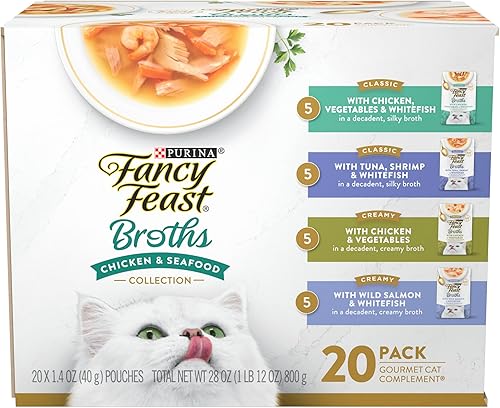 Purina Fancy Feast Broths Adulto Wet - complemento de comida para gato, paquete variado