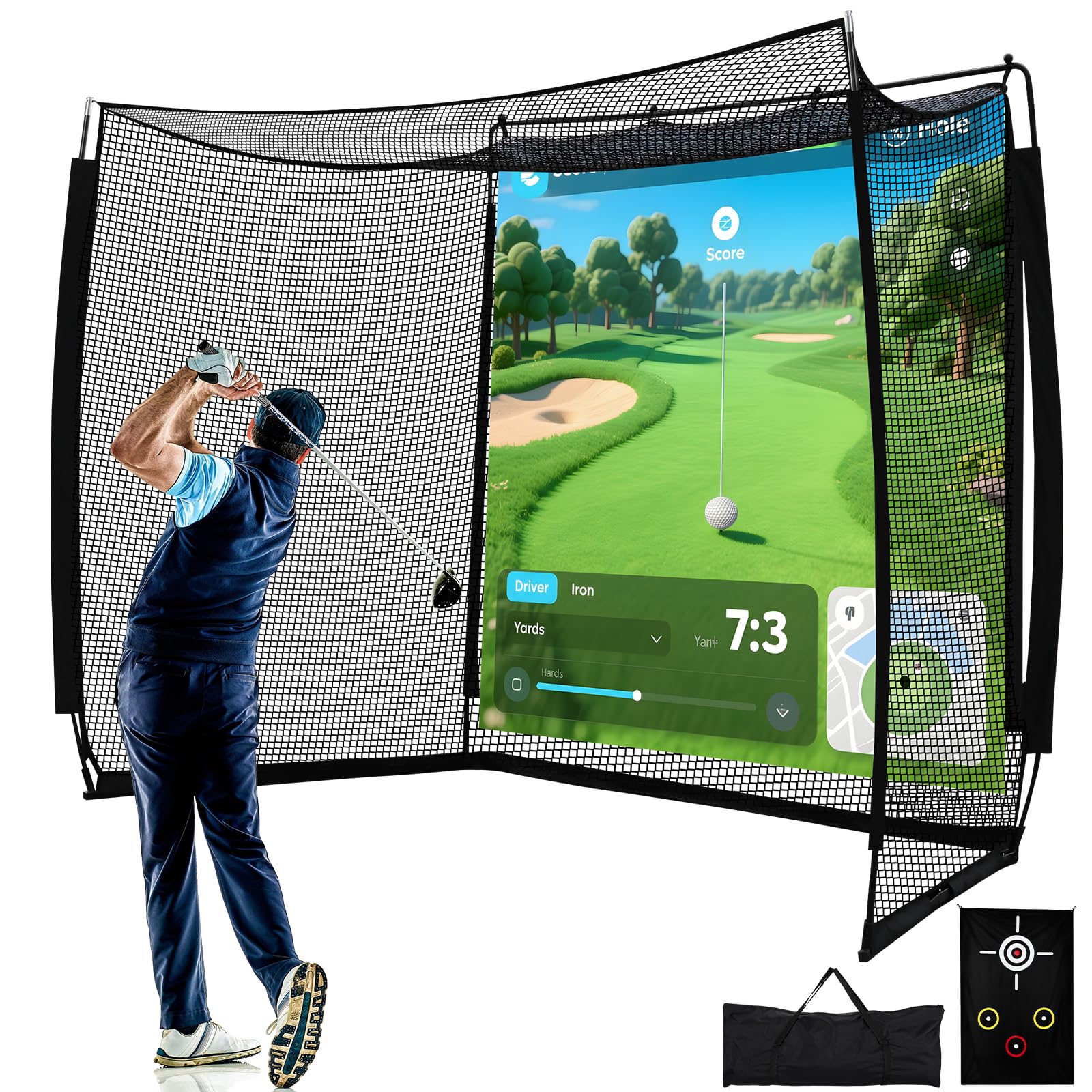 Red portátil de práctica para Golf，Red de Práctica para Golf, Juego de Red de Golf por al Aire Libre de Golf Interior