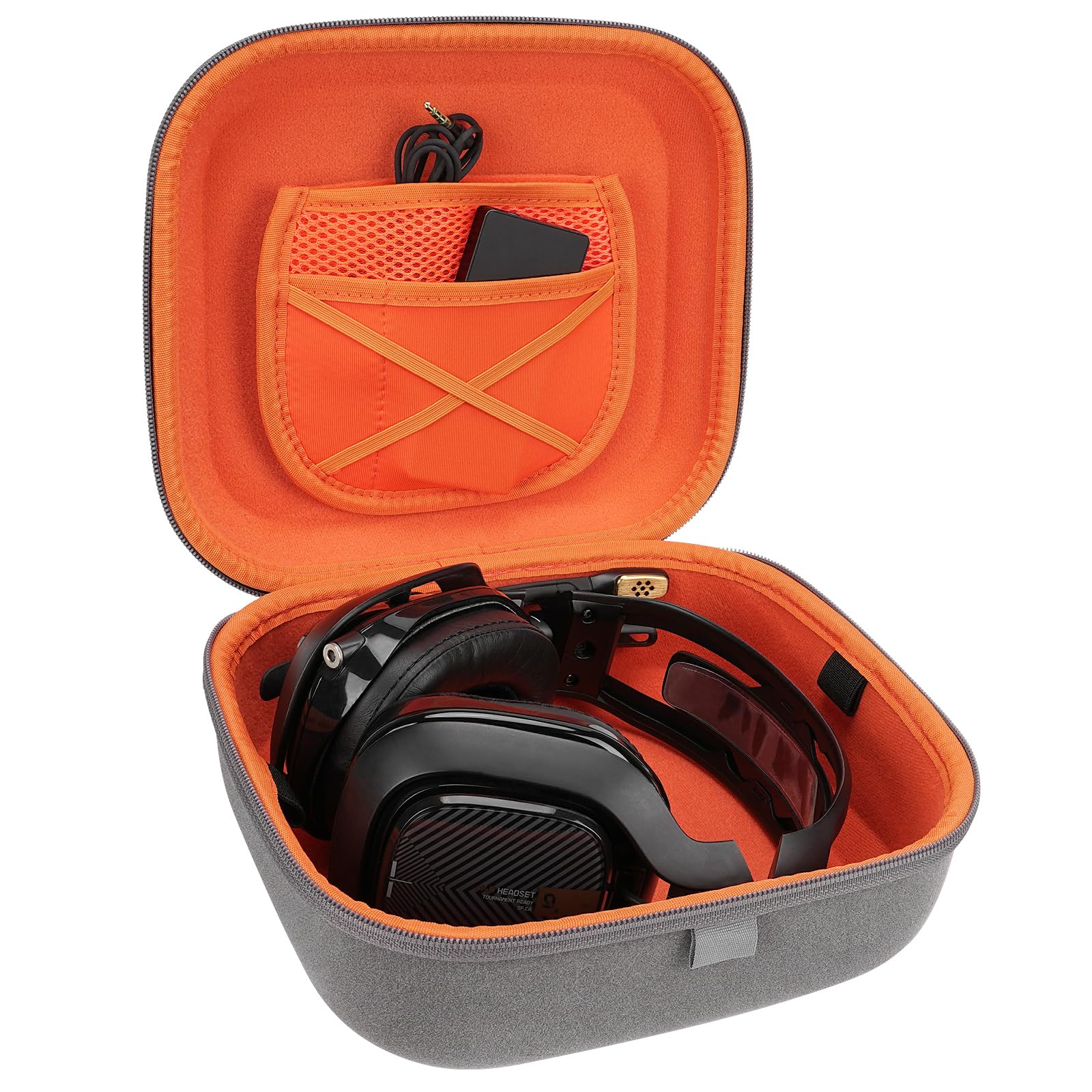 Geekria Shield Kopfhörer-Hülle Kompatibel Mit Echo Buds - Hartschalen-Tasche Mit Kabelfach, Grau
