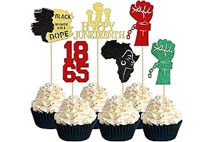 24 Pieces Black History Month Cupcake Toppers