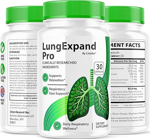 Miniatura 7 de Lung Expand Pro - Lung Expand Pro Cápsulas Suplemento Pastillas de apoyo, fórmula avanzada totalmente natural, 30 cápsulas durante 1 mes