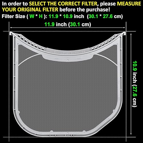 Miniatura 11 de ADQ56656401 - Filtro de pelusa de repuesto para secadoras LG y Kenmore, trampa de pantalla de pelusa para secadora ultra duradera, filtro