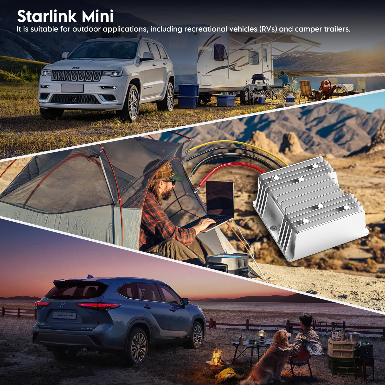 XLTTYWL Adaptateur Starlink Mini 12 V, Convertisseur Booster DC-DC 144 W, Alimentation Mini 12 V à 48 V 3 A Max Starlink avec câble DC 5 x 2,1 mm pour Mini Starlink Dishy