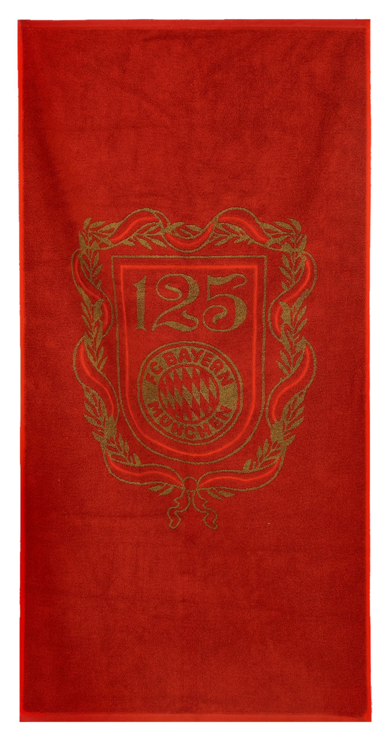 FC Bayern München I Duschtuch I Badetuch I Handtuch I 125 Jahre I Rot/Weiß I 140x70 cm
