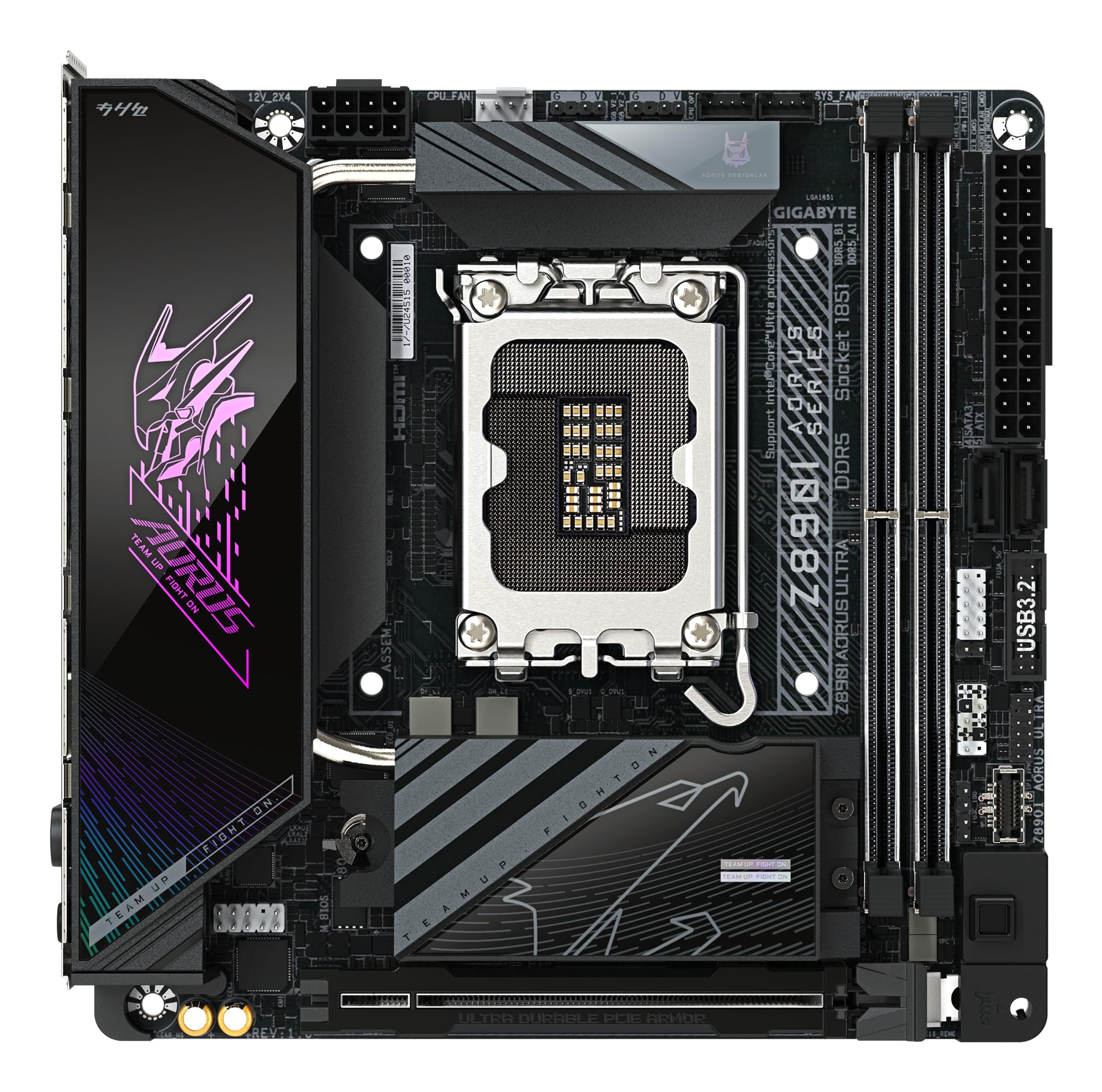 GIGABYTE Scheda madre Z890I AORUS ULTRA - Supporta CPU Intel Core Ultra (Serie 2), 8+1+2 fasi VRM, fino a 8800MHz DDR5 (OC), 1xPCIe 5.0 + 1xPCIe 4.0, Wi-Fi 7, LAN 2.5GbE, Thunderbolt 4