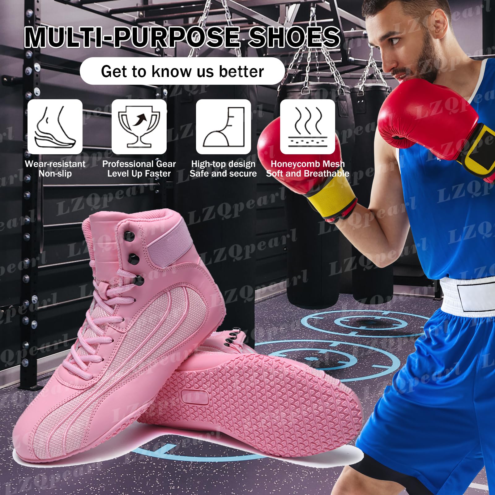 Unisex Botas Boxeo, Hombres Mujeres Calzado De Lucha Cómodo, Zapatillas Sneakers Muay Thai Kickboxing Sparring Boxers, Zapatos De Artes Marciales para Niños, Jóvenes Y Adultos