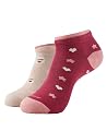 Jockey 7480 Women's Compact Cotton Stretch Low Show Printed Socks with Stay Fresh Treatment (Pack of 2)_Rose Smoke & Bee