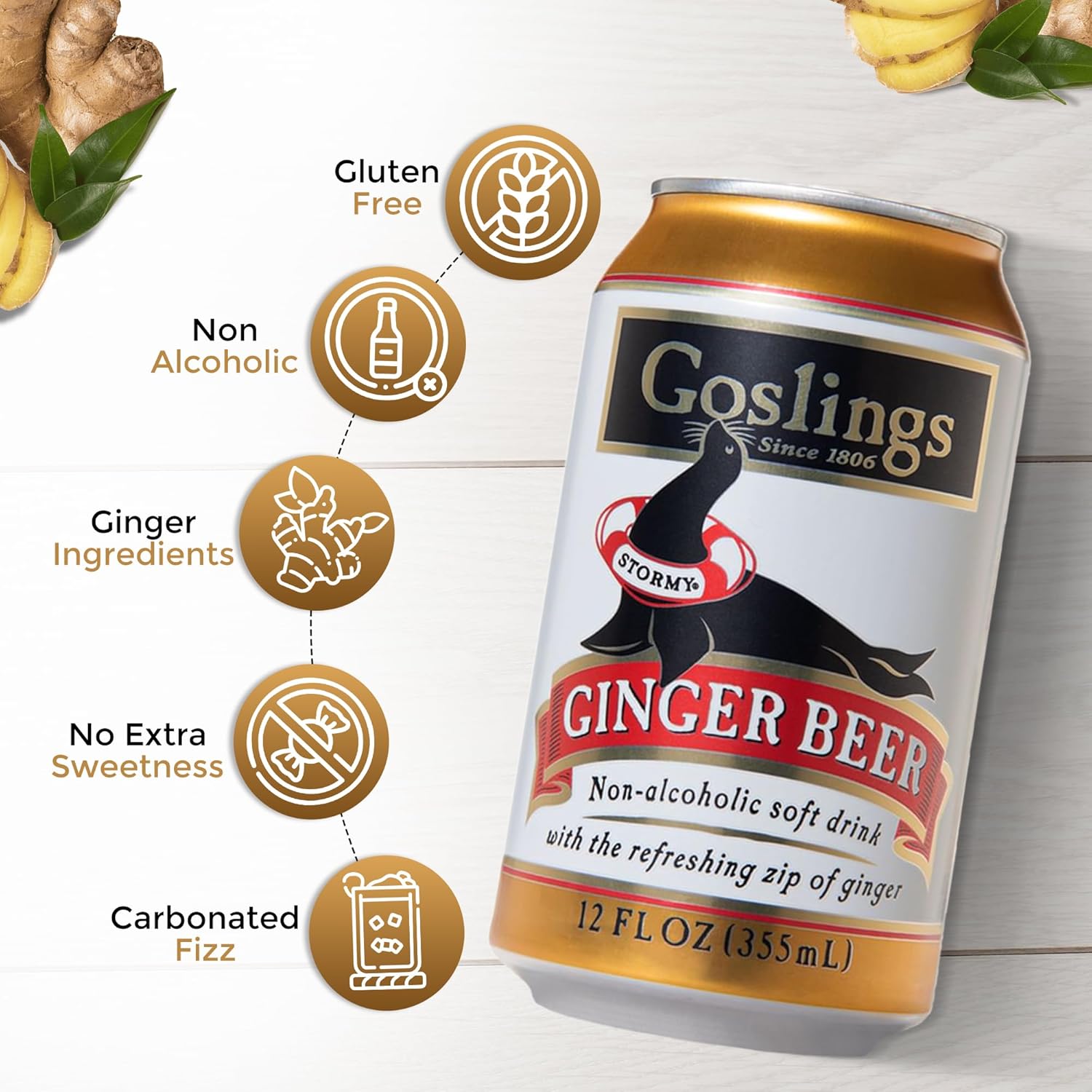 Gosling's Ginger Beer 12 Oz - Pack of 12 (12 Fl Oz, Original)