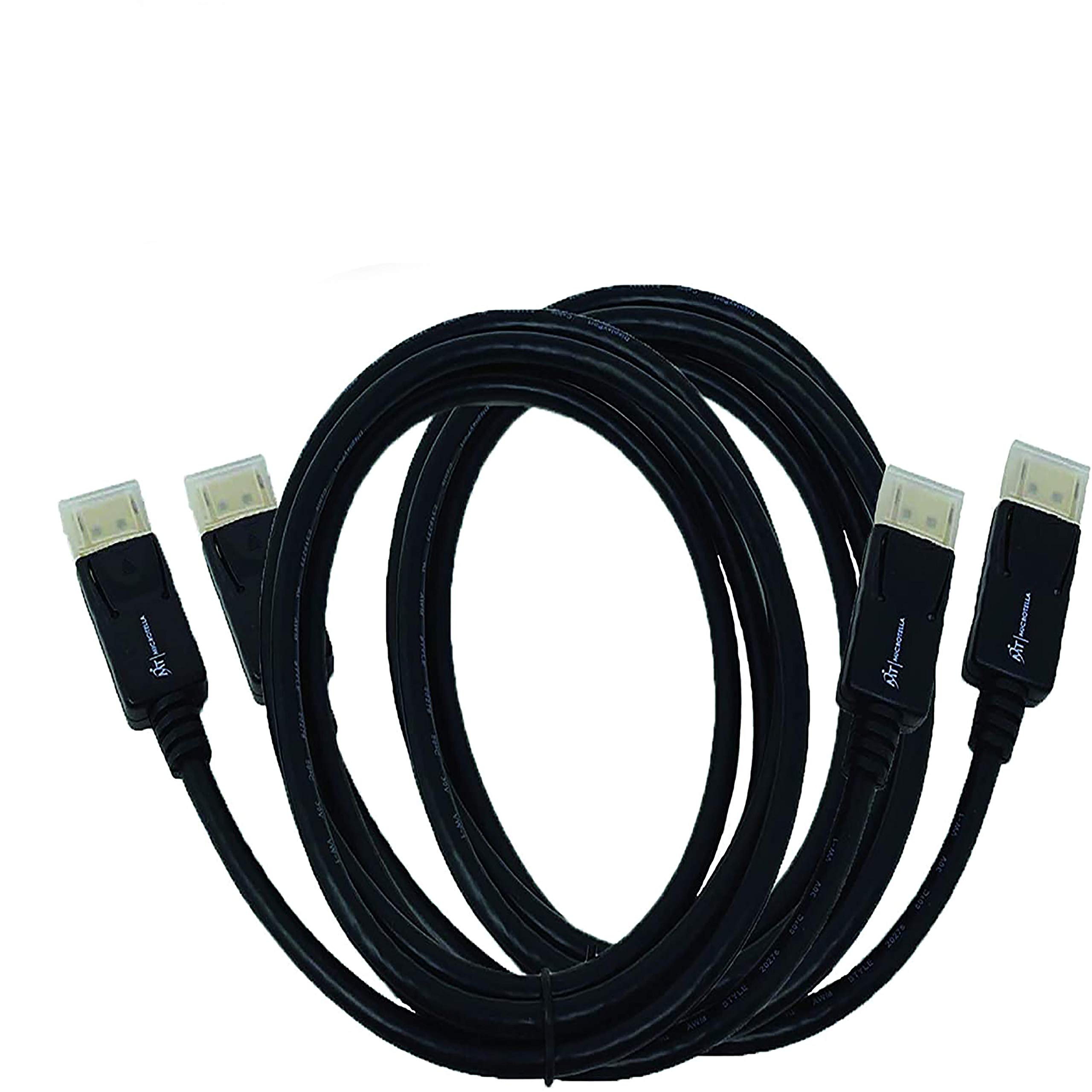 Microtella 6-ft Display Port DP to Display Port DP Adapter Male to Male Black - 4K Resolution Ready (Pack of 2)