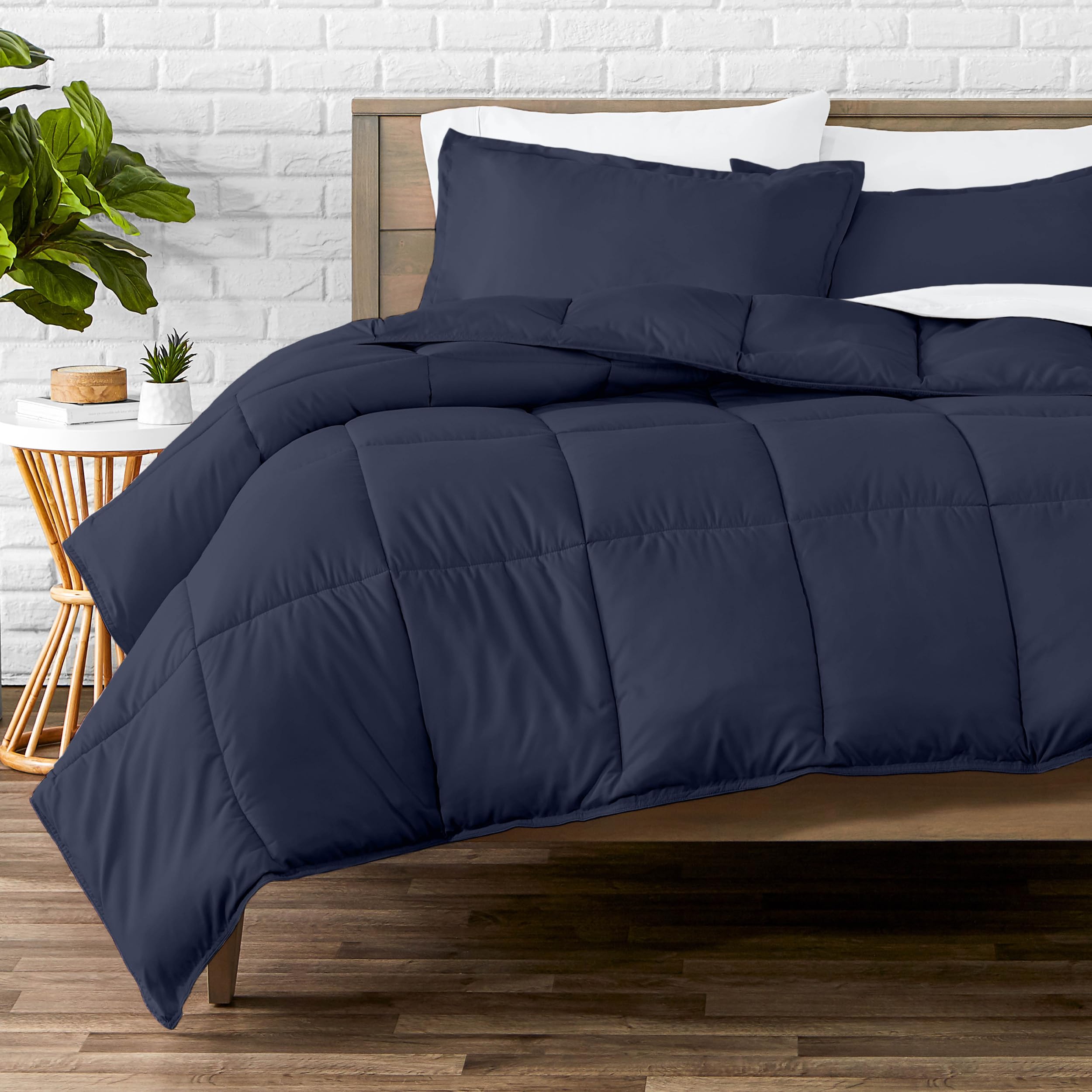 Bare Home Comforter Set - Oversized Queen Size - Ultra-Soft - Goose Down Alternative - Premium 1800 Series - All Season Warmth (Oversized Queen, Midnight Blue)-image-43