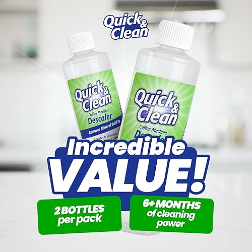 Miniatura 6 de Quick & Clean Paquete de 2 descalcificadores (4 usos totales) - Fabricado en EE.UU. - Solución descalcificadora para Keurig, Nespresso, Ninja
