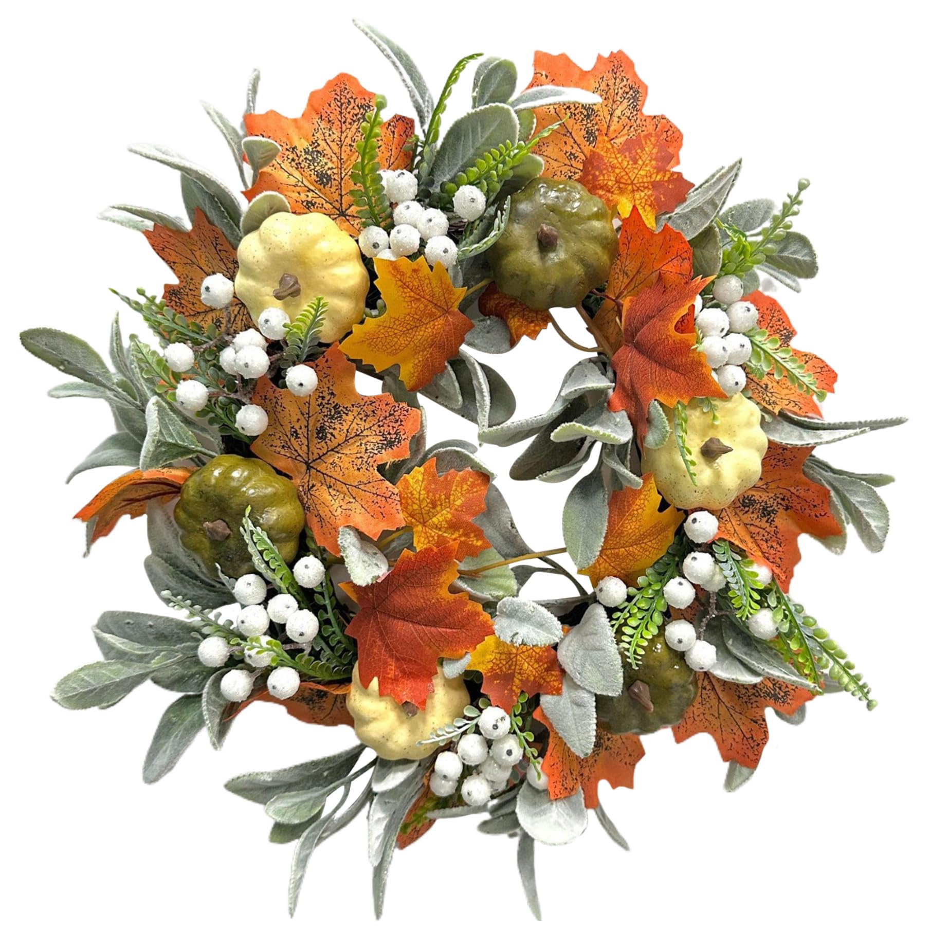 Couronne d'Halloween et d'automne de 45 cm pour porte d'entrée sans entretien