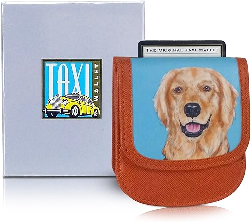 Miniatura 2 de Material vegano, Golden Retriever Una billetera simple, compacta, con bolsillo frontal, plegable, que contiene tarjetas, monedas, billetes,