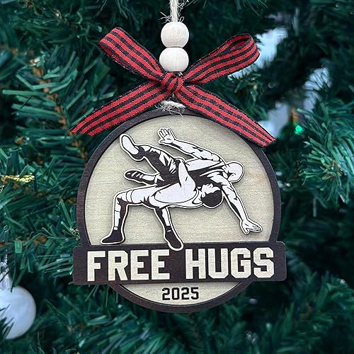 Miniatura 3 de Adornos de lucha libre para árbol de Navidad, adorno de lucha libre 2025, regalos para fanáticos de la lucha libre para entrenadores, hombres,