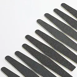 Lixas de unhas profissionais de 10 peças - Placas de esmeril dupla face 100/180 Grão, Buffers reutilizáveis para unhas naturais e acrílicas, ferramentas de manicure e pedicure, preto