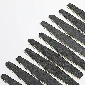 Lixas de unhas profissionais de 10 peças - Placas de esmeril dupla face 100/180 Grão, Buffers reutilizáveis para unhas naturais e acrílicas, ferramentas de manicure e pedicure, preto