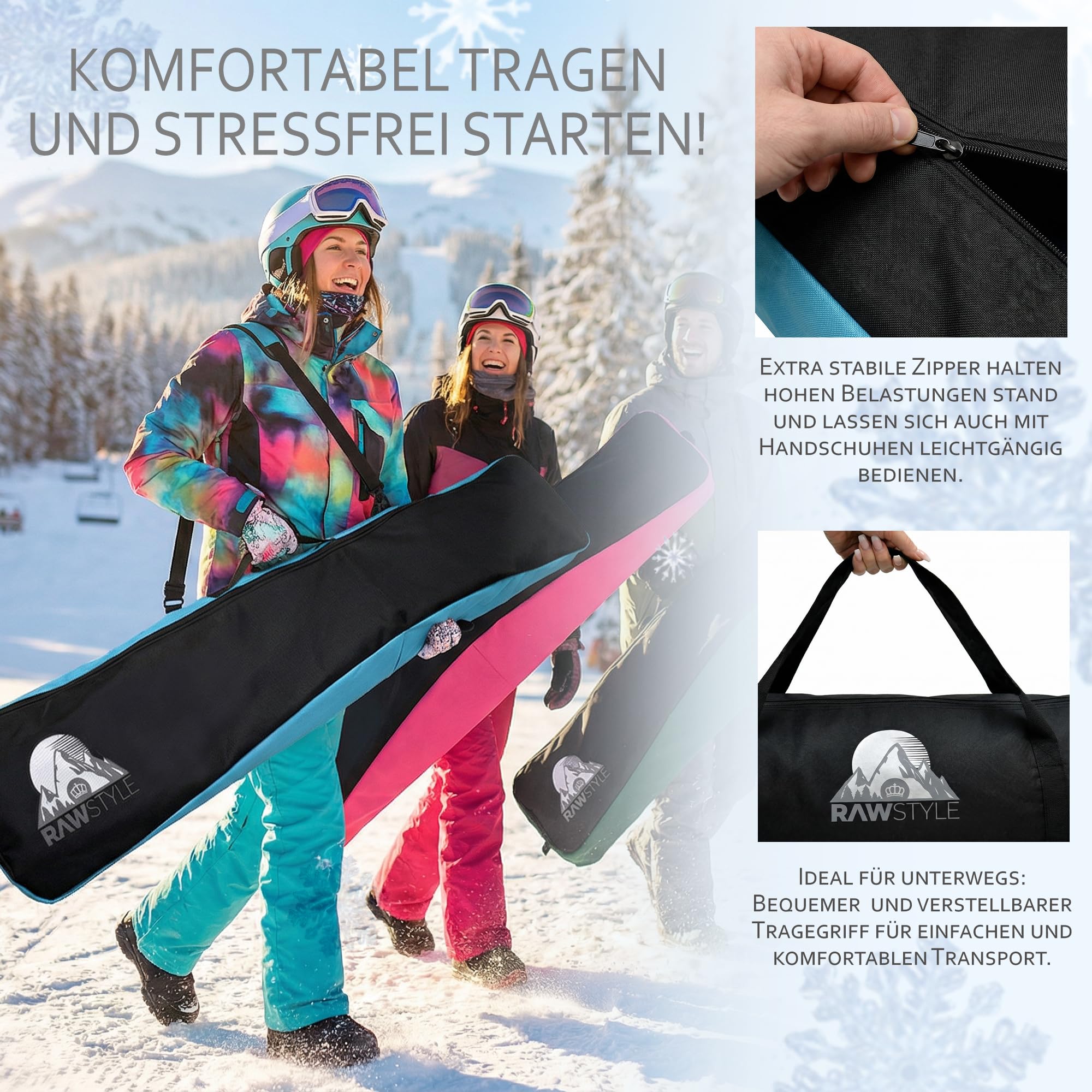 Rawstyle Bolsa para snowboard 170 cm XXL