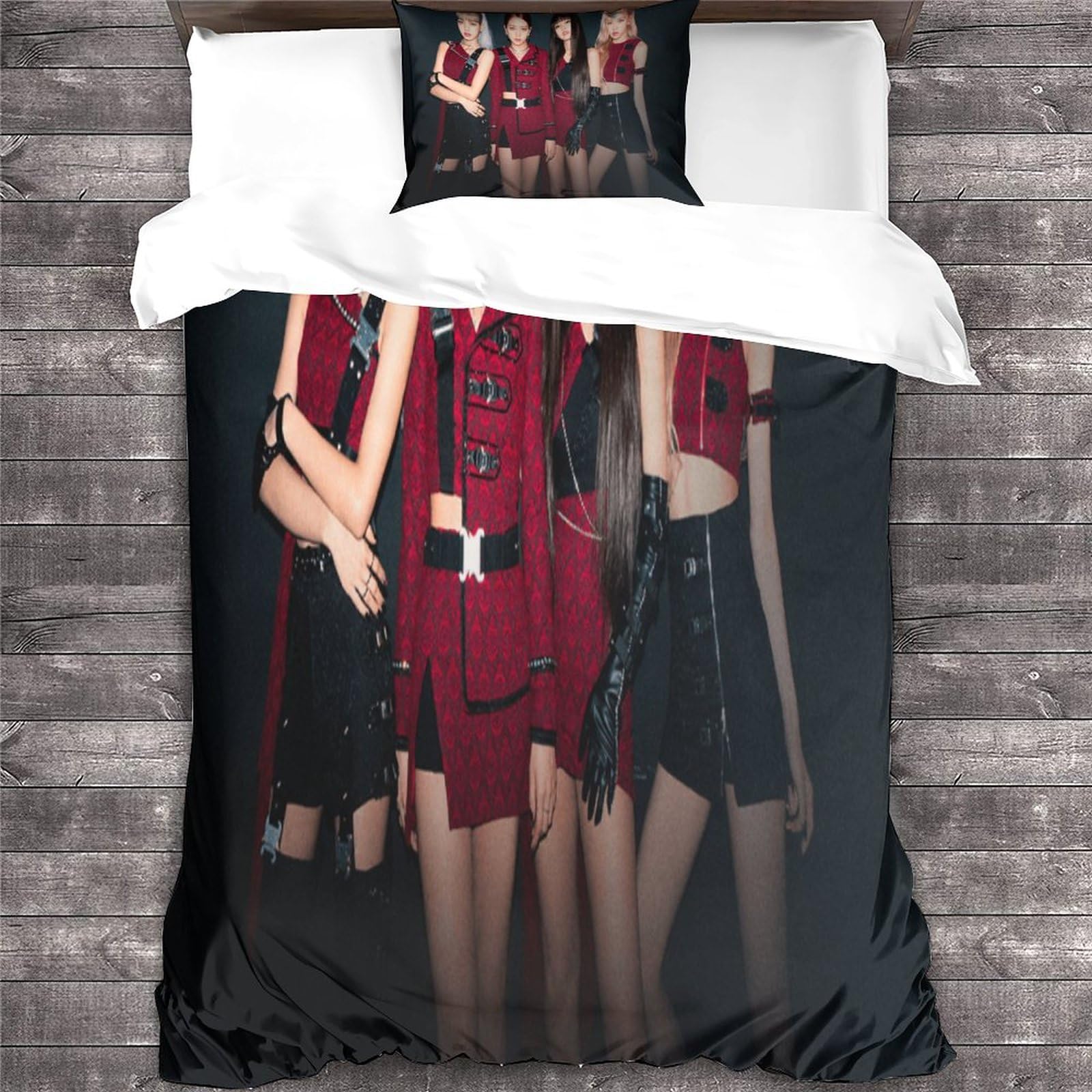 Parure De Lit 3D Black Pink - Housse De Couette + Taies - Microfibre - Taille Simple 140x200 Cm - 10