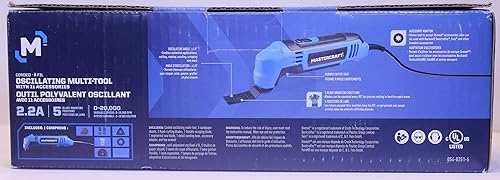 Miniatura 2 de Mastercraft Herramienta oscilante multiartesanal 2.2A con kit de accesorios de 11 piezas