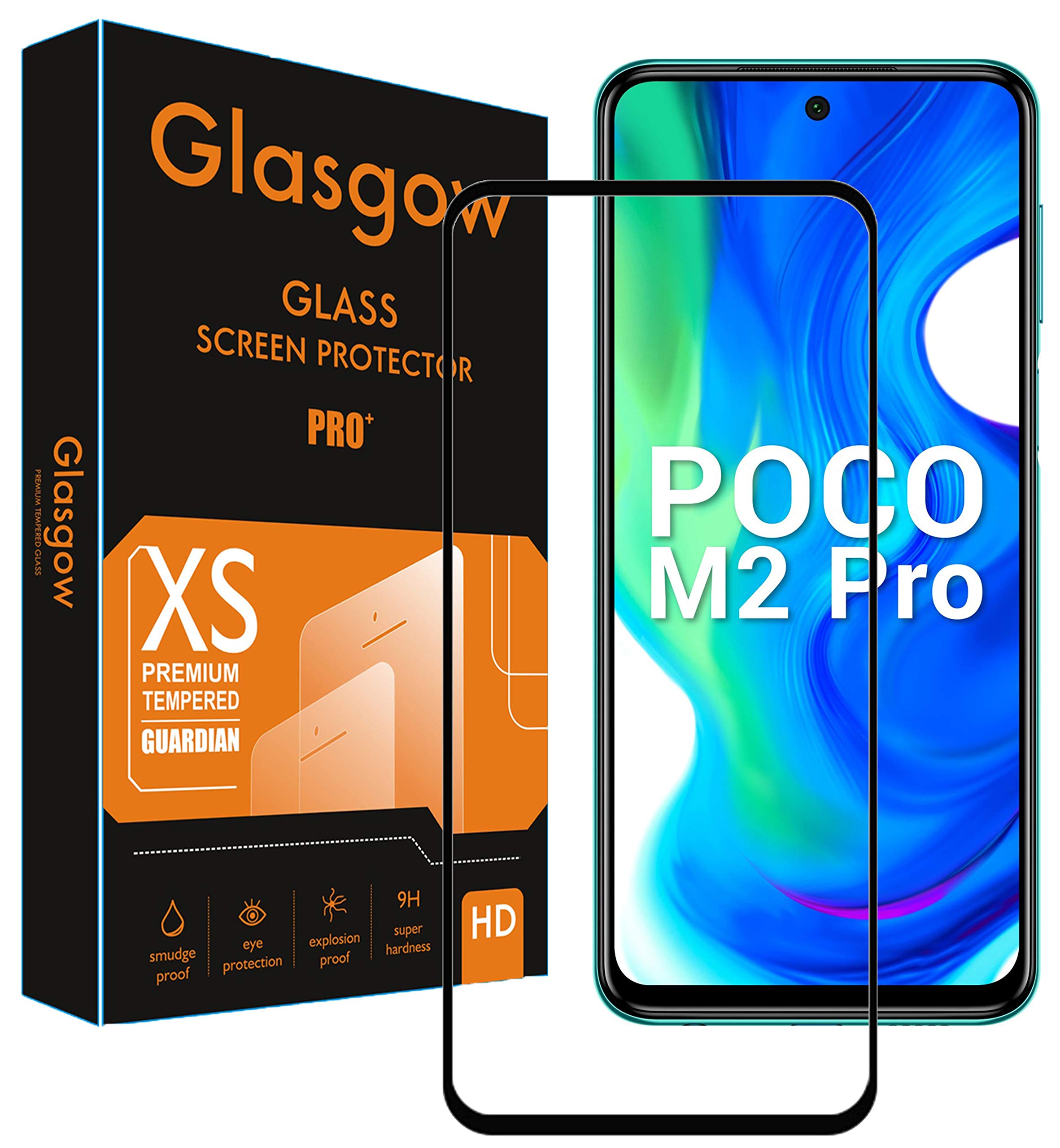 Glasgow |For Poco M2 Pro | Tempered Glass Screen Protector Guard | Full Glue Curved Tempered Glass | Bubble Free Installation | Gorilla - Black (B08DY765XB) Amazon Price History, Amazon Price Tracker
