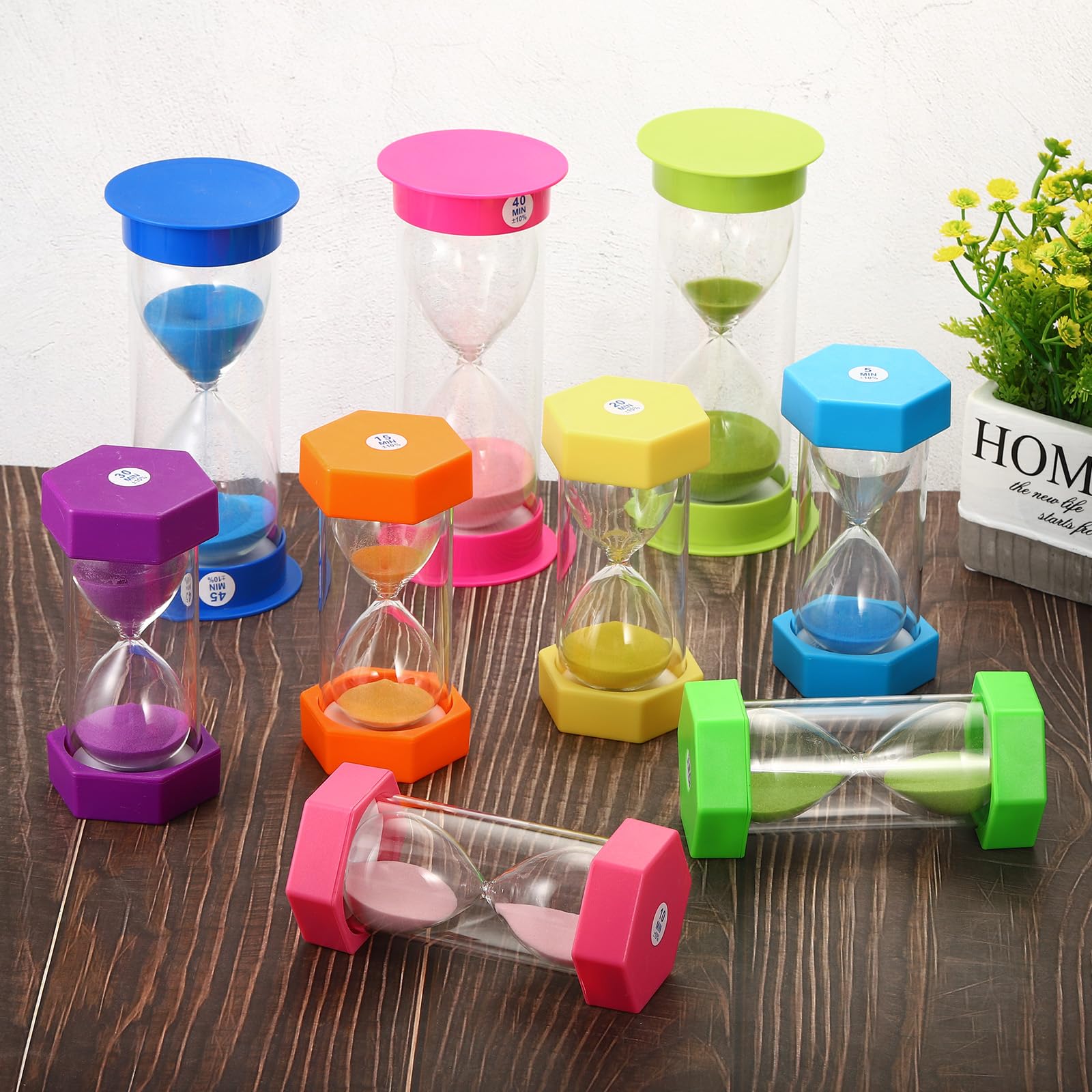 MUKCHAP 40 PCS 1 Minute Hourglass Timers - 3.4 Inch, 5 Colors, Plastic Sand Clocks For Kitchen, Classroom, Office - View #6