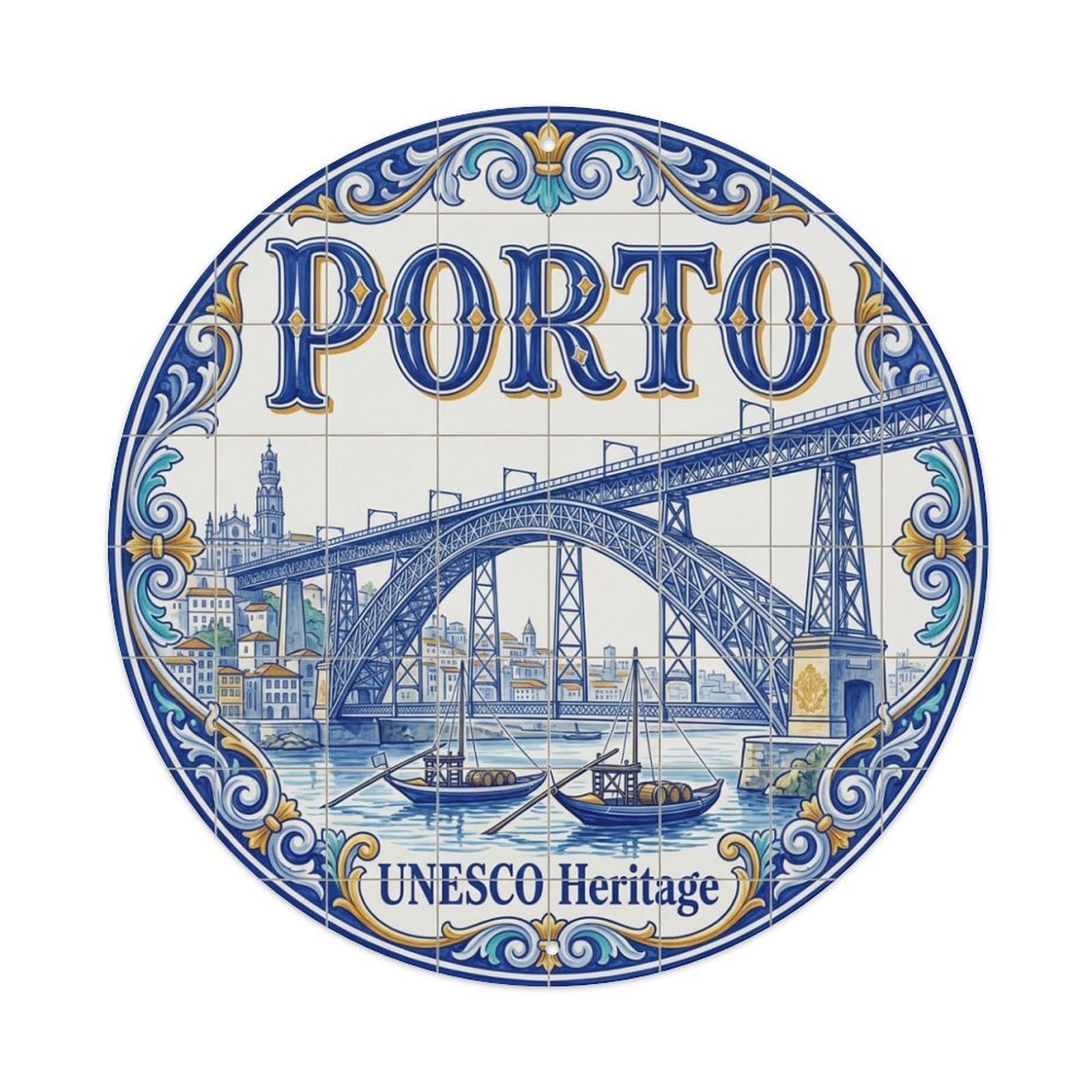 Vintage Travel Oporto Portugal Scale Metal Tin Sign