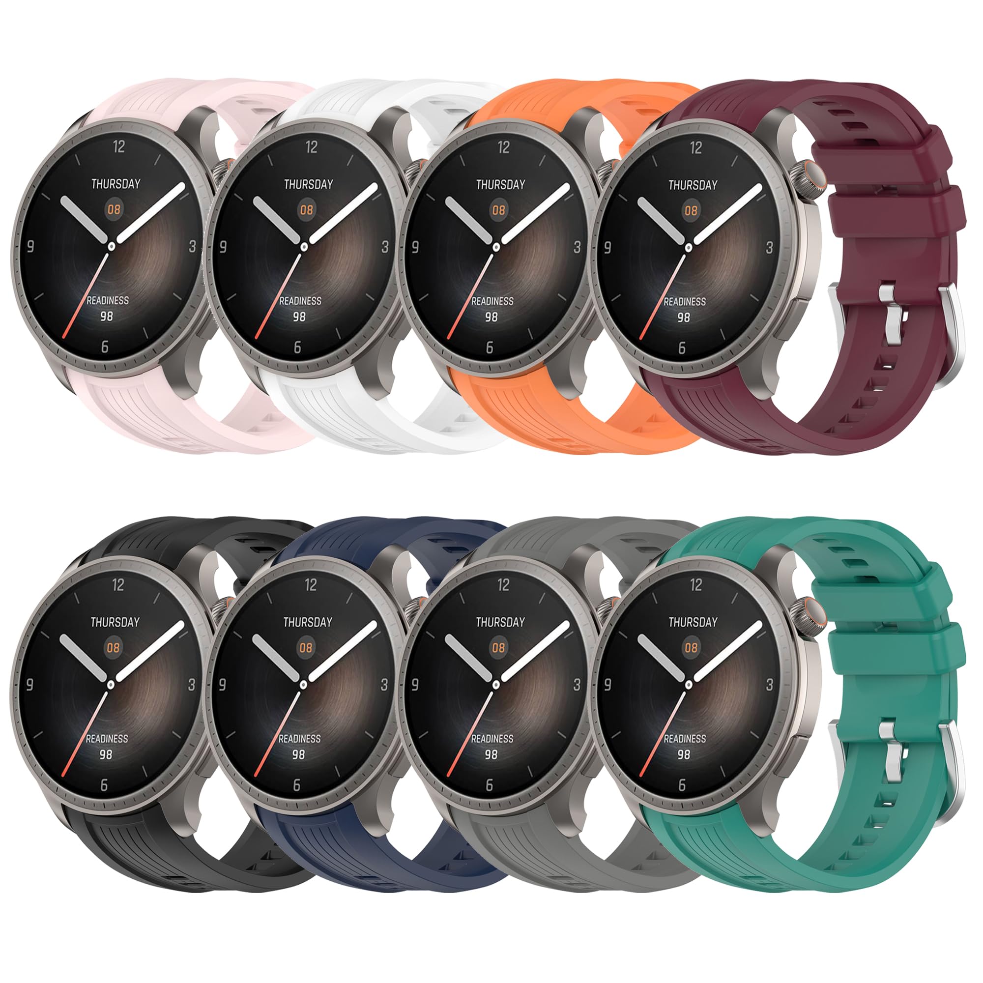 Bracelet pour Amazfit Balance, bracelet de rechange en silicone souple pour montre intelligente Amazfit Balance (tracker non inclus, bracelets de rechange uniquement)