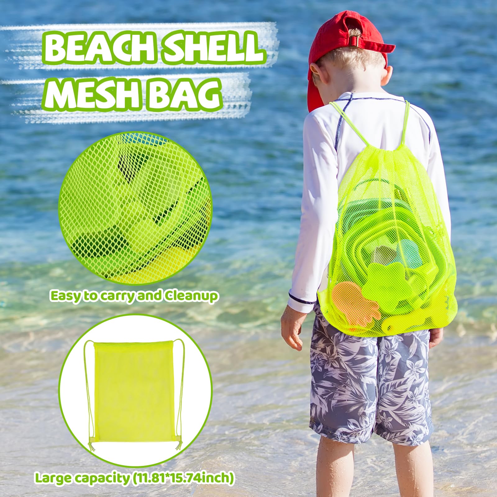RISVOWO 19 Piezas Juguetes De Playa Con Cubo Y Bolsa: El Set Perfecto Para Pequeños Constructores
