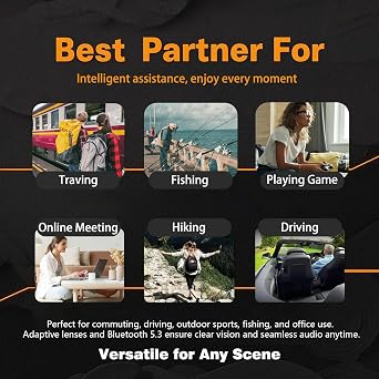 Ai Translation Smart Glasses with Chat GPT Bluetooth for Men Women with 164 Language Color-Change Lens Clear Headphone with Speaker Sunglasses, Travel Meeting Trade Business