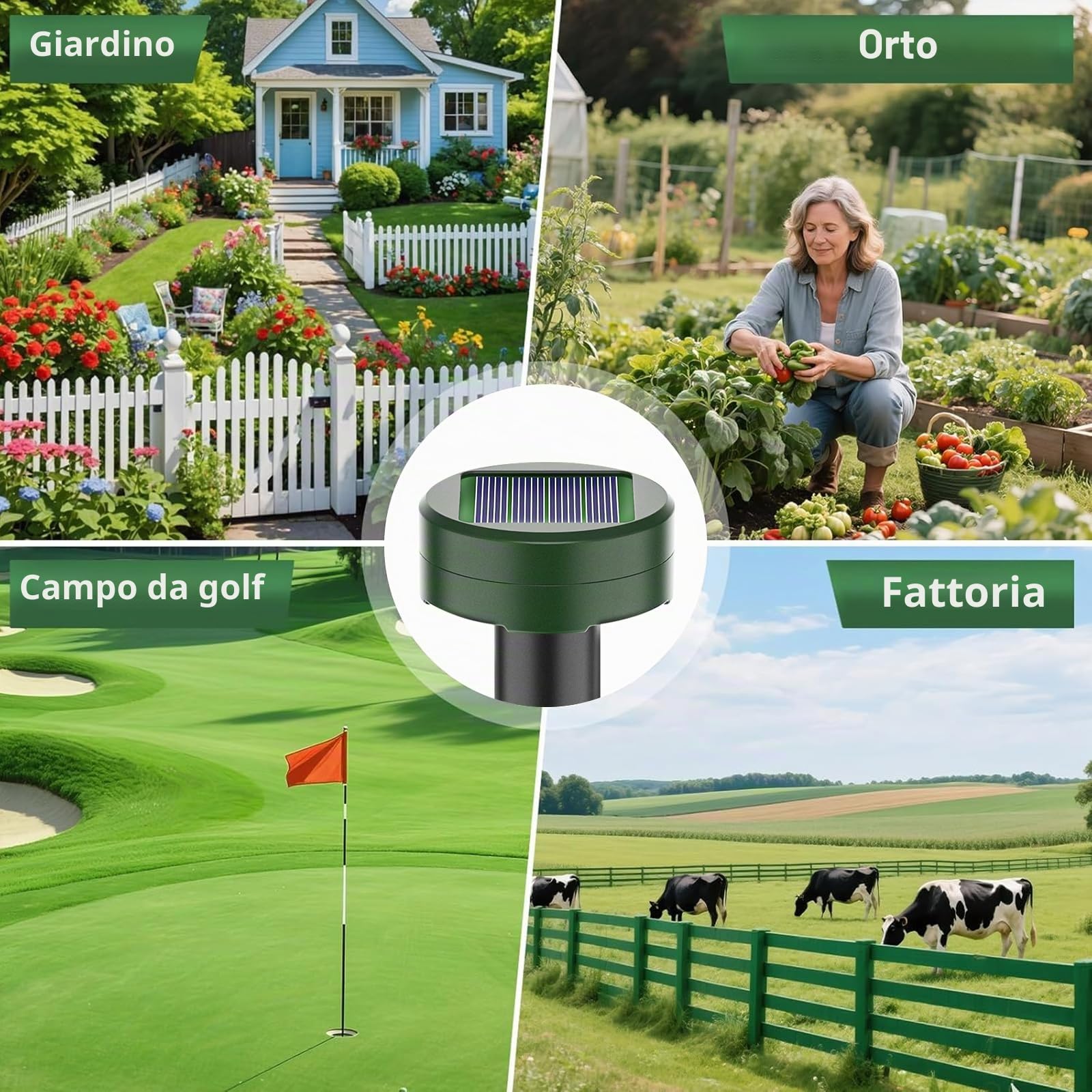 Repellente Solare per Talpe, 4 Pezzi Repellente Ultrasuoni per topi, Solare Repellente Zanzare, Impermeabile Scaccia Talpe Solare, Repellente ad energia Solare per Anti-Arvicola,Gopher,Serpent