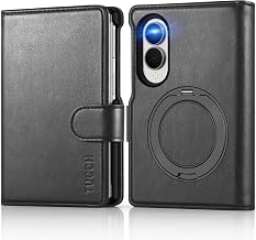 TUCCH Wallet Case with Ring Stand for Galaxy Z Fold8 (7.6") 2026, Black | 3 Card Slots, RFID Blocking, Adjustable Kickstand, PU Leather, PC Shell, Magnetic Closure, Folio Flip Cover