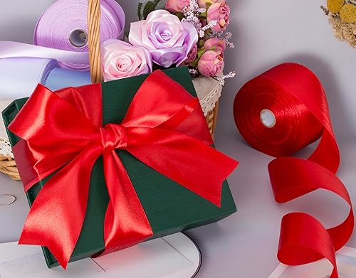 Vista 67 de Cinta de satén sólido azul real de 1 pulgada, cinta de tela artesanal de 50 yardas para envolver regalos, ramos florales, decoración de fiesta