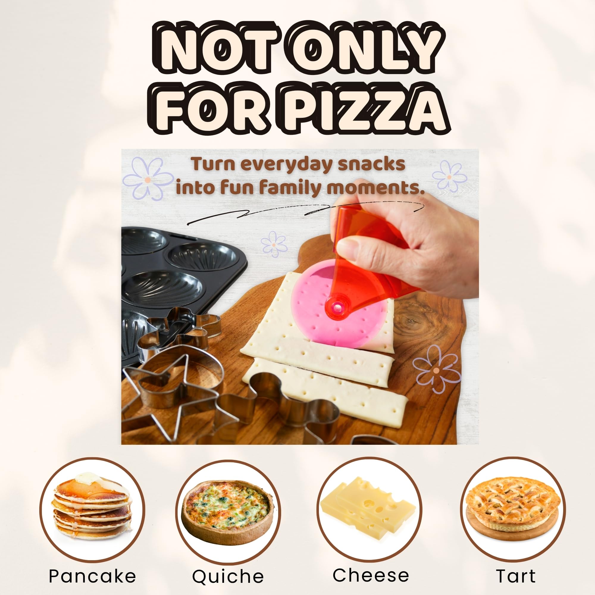 Rueda cortadora de pizza autónoma, cálida, 1 unidad