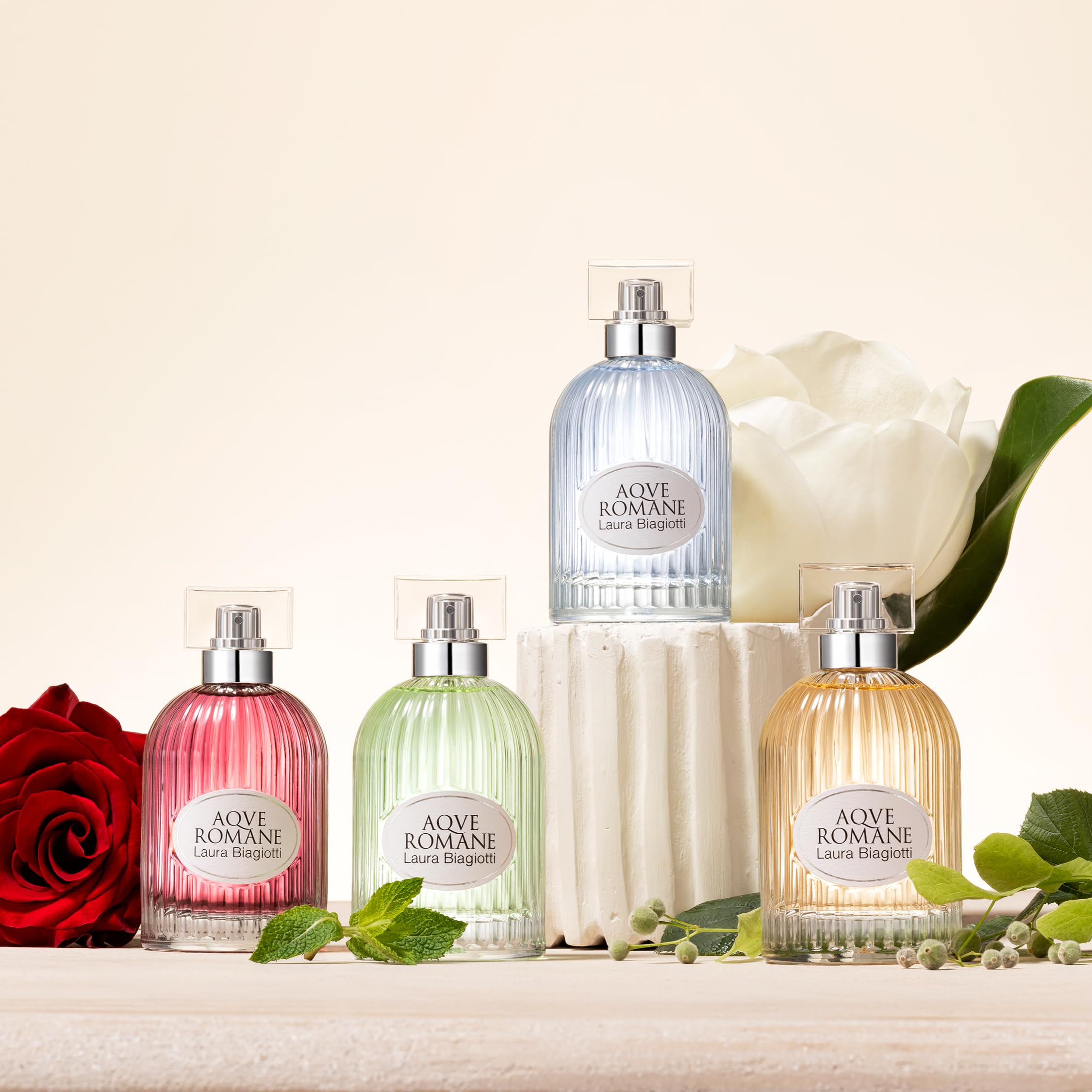 Laura Biagiotti – Aqve Romane Divinum Ficus Eau de Toilette 100 ml – Parfum Damen – Zitrisch-holzige Komposition – Spritzige, lebendige Noten – Ikonischer Flakon inspiriert von Römischen Tempeln