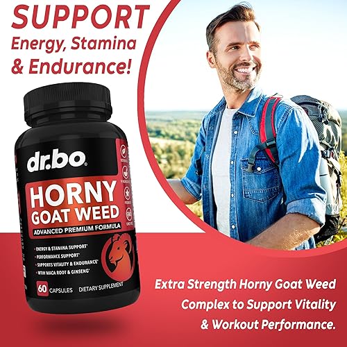 Miniatura 3 de Horny Goat Weed para hombres y mujeres – 1590 mg extra máximo de mejora masculina, resistencia, rendimiento, raíz de maca, tribulus, muira puama, L