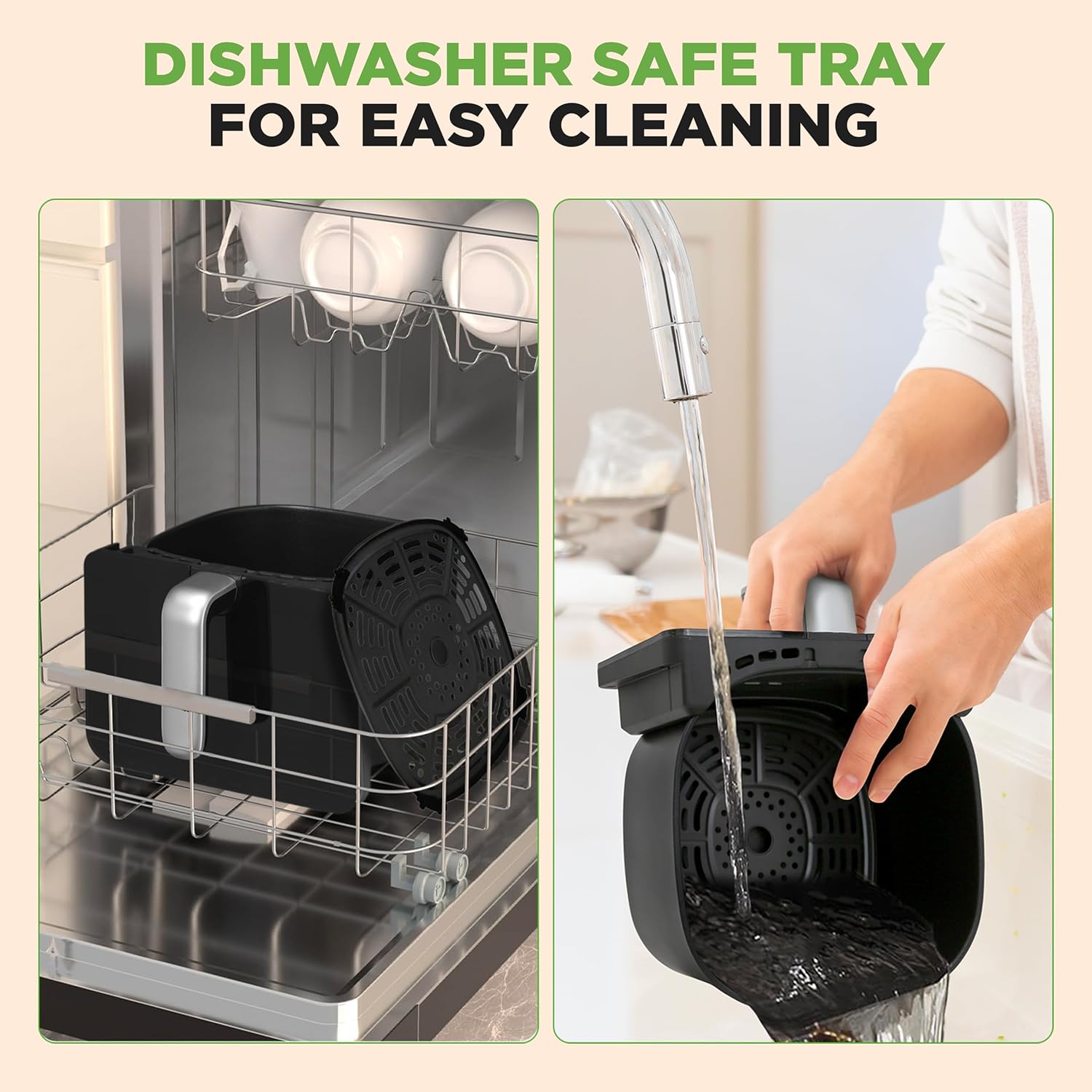 Nutrichef Air Fryer Dishwasher Safe Tray for Easy Cleaning