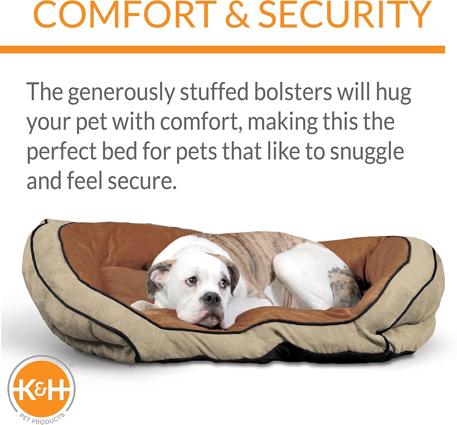review K&H Pet Products Bolster Couch Pet Bed Large Mocha/Tan 28